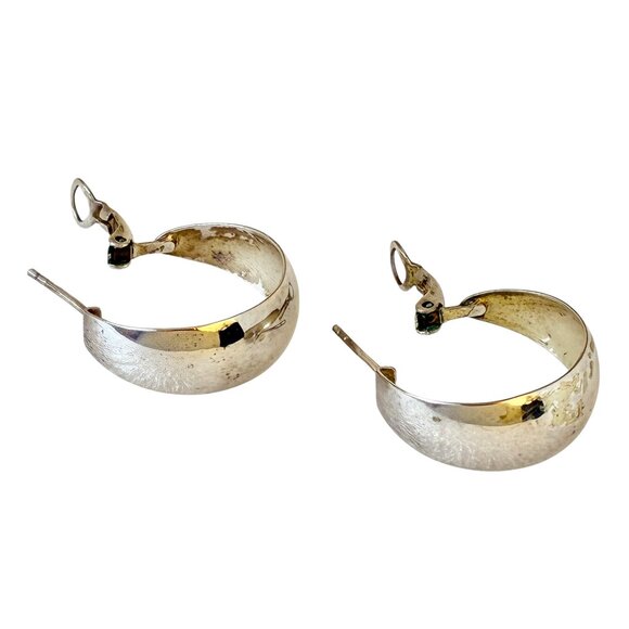 Sterling Silver Earrings Hoop Dangle Leverback Chunky Lightweight Thailand - Picture 9 of 12